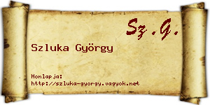 Szluka György névjegykártya