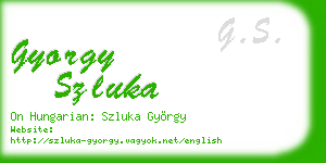 gyorgy szluka business card